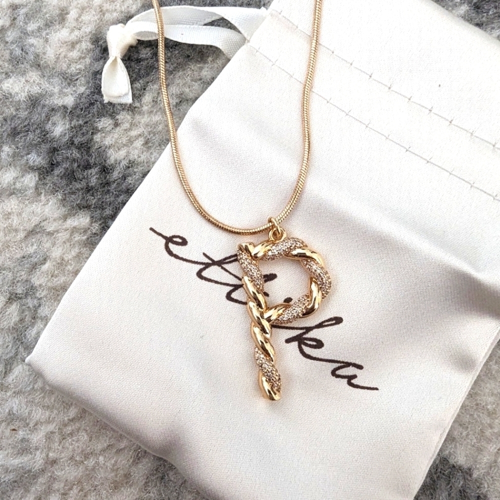 Ettika 18k gold plated NWT INITIAL P NECKLACE